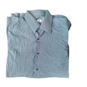 Oriali Firenze Designer Men's Dress Shirt Blue Check 16.5 / 42 Button Down